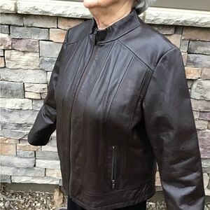 Pelle Studios leather jacket dark chocolate brown, soft supple leather.Size 2X